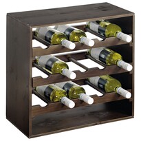 Kesper 69243 Stojak na wino bejcowany na ciemno,50 x 50 x 25 cm