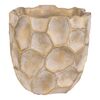 Beton-Übertopf Wabe, Größe M, Breite 21 cm, beige-goldfarben