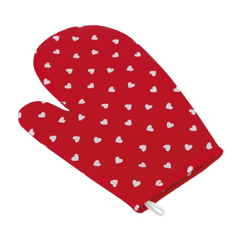 Bellatex Topfhandschuh Adela Herzen Rot , 18 x 28 cm