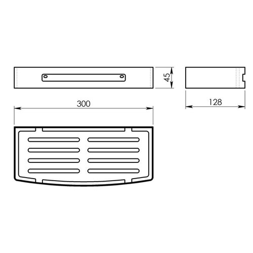 GEDY 241714 Suport inteligent pentru duș, 30 x 4,5x 12,8 cm, negru mat