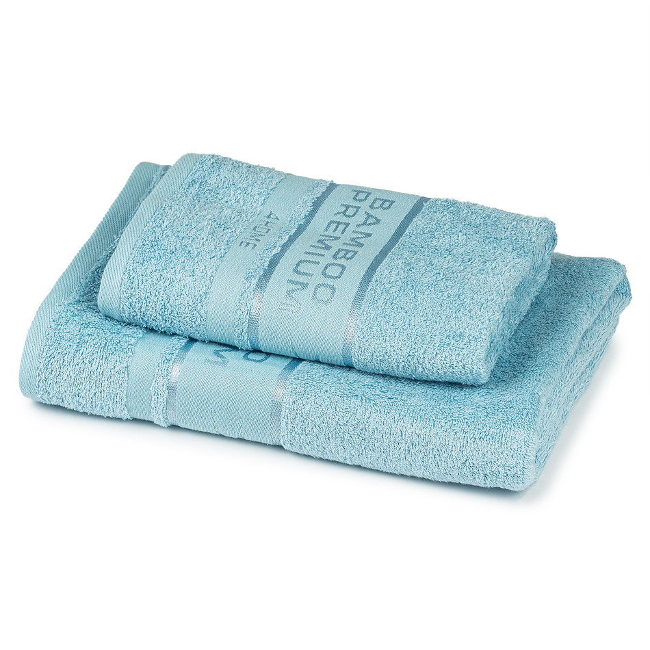 4Home Sada Bamboo Premium osuška a ručník světle modrá, 70 x 140 cm, 50 x 100 cm