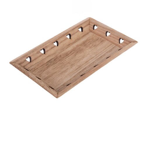 Holztablett Herzen 33 x 19 x 3,5 cm, Braun