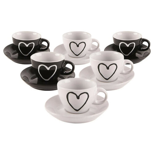 Orion Skodelica s podstavkom HEART 0,09 l, 6 kos
