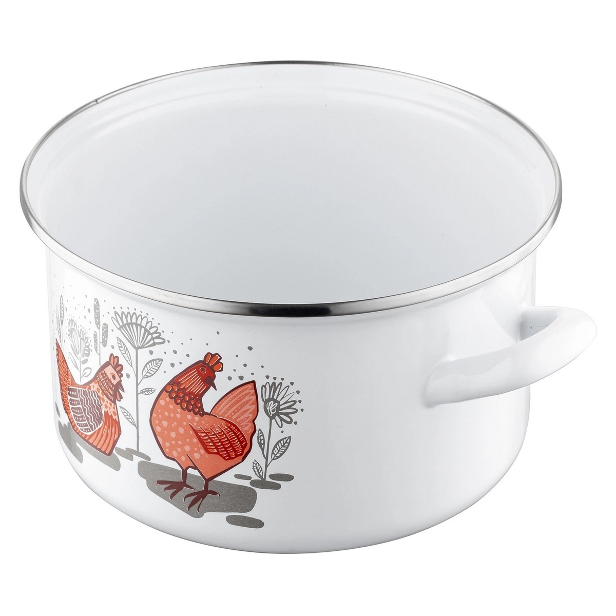 Emalia Pleszew Garnek emaliowany z pokrywką Rubinka, 20 cm, 3,7 l, śred. 20 cm