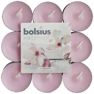 Čajová sviečka Aromatic, Magnolia,18 ks, Bolsius, ružová