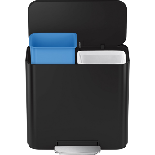 Simplehuman Mini pedálový odpadkový kôš na triedený odpad 15 l, čierna mat