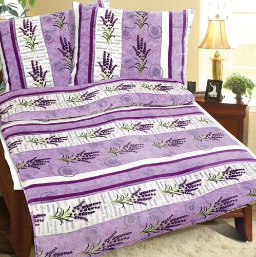 Bellatex Levendula mikroflanel ágynemű, 140 x 220 cm, 70 x Lila, levendulás, pöttyös ágynemű