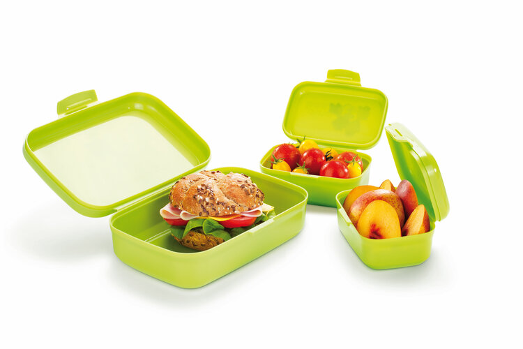 Tescoma Dino Zdrowe pudełka na drugie śniadanie 3 szt., zielony