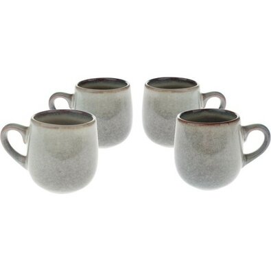 Set de 4 căni ceramice Warm 100 ml, gri