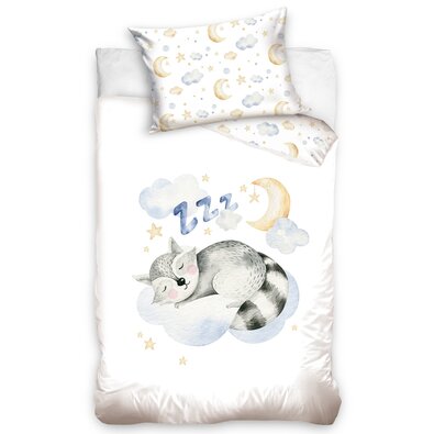 Bawełniana pościel dziecięca do łóżeczka Śpiący Szop, 100 x 135 cm, 40 x 60 cm
