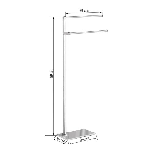 GEDY 783113 Handtuchhalter, eckig, silberfarben