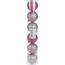 Set decorațiuni de Crăciun Glitter roz, diam. 6 cm, 6 buc.