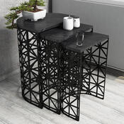 Pomožna mizica Stil Black Marble, 3 kos