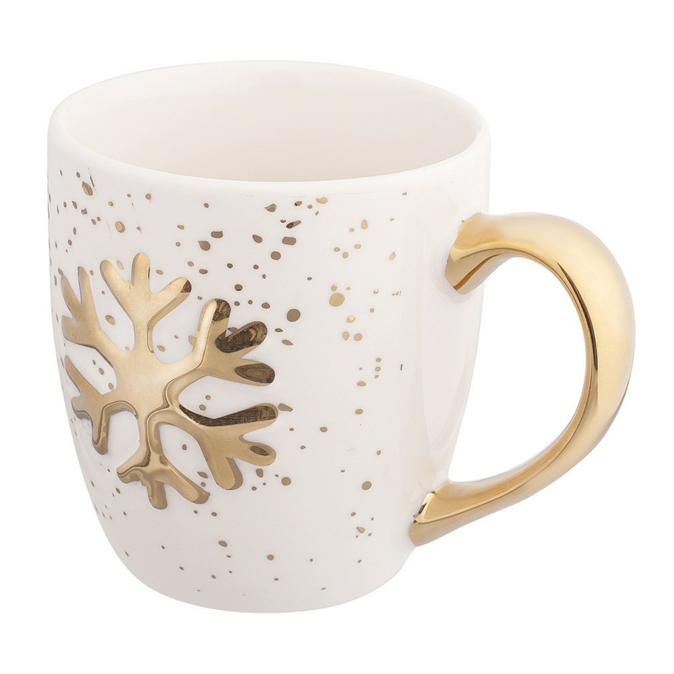 Obrázok Altom Porcelánový hrnček Golden snowflake, 350 ml 