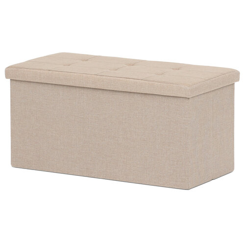 Polsterhocker mit Stauraum, cremefarben, 76 x 37 x 37 cm