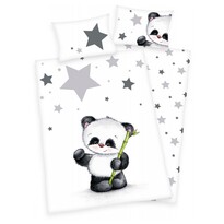 Дитяча фланелева постільна білизна Jana Star Panda, 135 x 100 см, 40 x 60 см