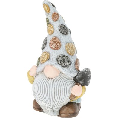 Kerti törpe lapáttal, polirezin, 23 x 17,5 x h.41 cm, 23 x 17,5 x h. 41 cm