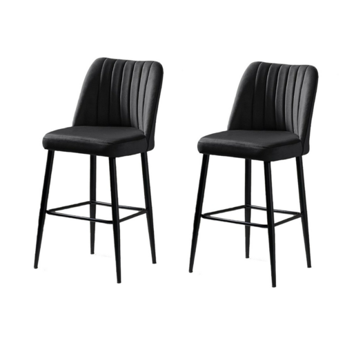 Sada barových židlí Vento Black and Black, 2 ks