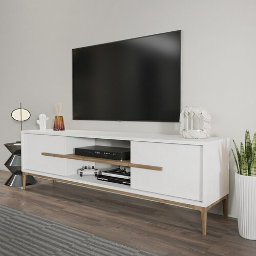 Eslem White and Walnut TV-asztal