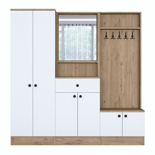 Zestaw do przedpokoju Pome White and Walnut I