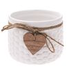 Recipient ceramic ghiveci Heart, alb, 12,5x 9,5 cm