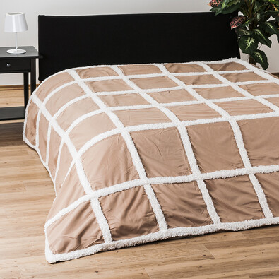 Pokrývky na posteľ Baránok svetlo hnedá, 140 x 200 cm