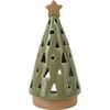 Porcelánový svícen na čajovou svíčku Christmas tree zelená, 10 x 20 cm