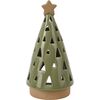 Suport lumânare din porțelan Christmas tree verde, 10 x 20 cm
