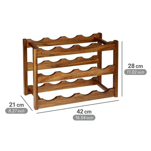 Wenko Suport pentru 12 sticle de vin din lemn desalcâm Fondi, 28 x 21 x 42 cm