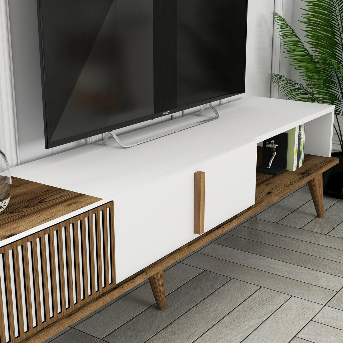 Televízna stena Milen Walnut and White