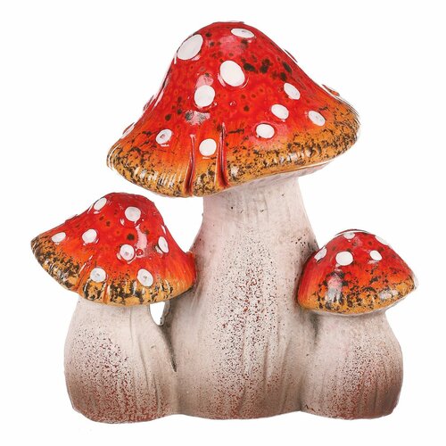 Légyölő galóca piros trió, kerámia, 7 x 11 x 12 cm