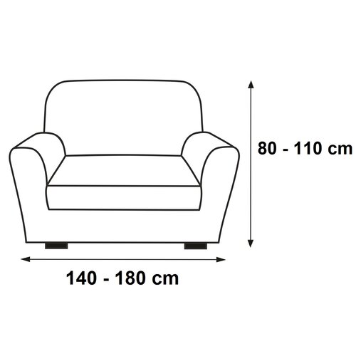 Husă multielastică Contra, pentru canapea, gri, 140 - 180 cm