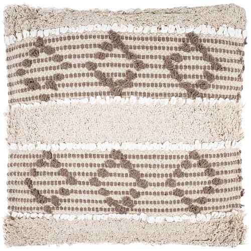 Декоративна бавовняна подушка з коричневим  візерунком, 45 x 45 см