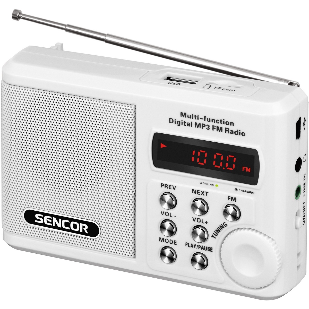 Sencor SRD 215 W rádio S USB/MP3, bílá