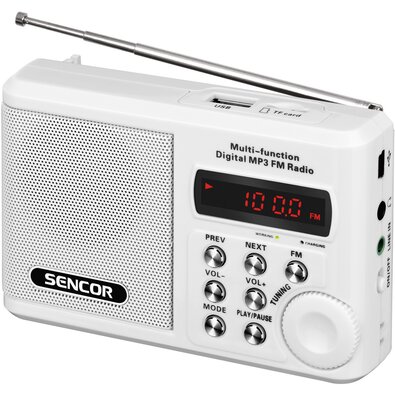 Sencor SRD 215 W rádio S USB/MP3, biela