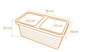 Berberis DUO önöntöző virágláda, antracit színű, antracit, 78 cm termék 2. képe