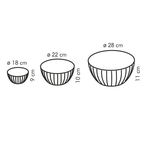 Tescoma 3-teiliges Kunststoffschalen-Set DELICIA, Gelb