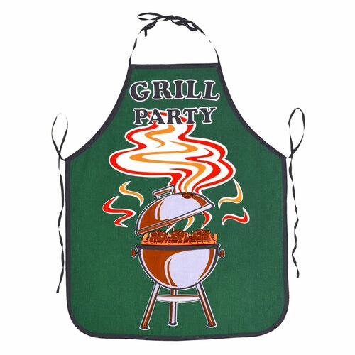 Kuhinjski predpasnik Grill party zelen, 63 x 75 cm