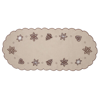 Faţă de masă crăciun Turtă dulce bej, 40 x 90 cm