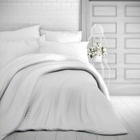 Kvalitex Stripe szatén ágynemű, fehér