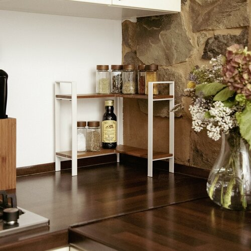 Wenko Küchenregal aus Akazienholz Louisa, 2 Etagen, 30 × 30 × 33 cm