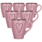 Cană ceramică Banquet HEART 310 ml, 6 buc.,roz