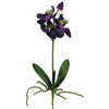 Umělá květina orchidej s listy a kořeny 2 ks
