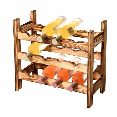 Kesper 69120 Police za vino 12 steklenic borov, 60x 63 x 27 cm