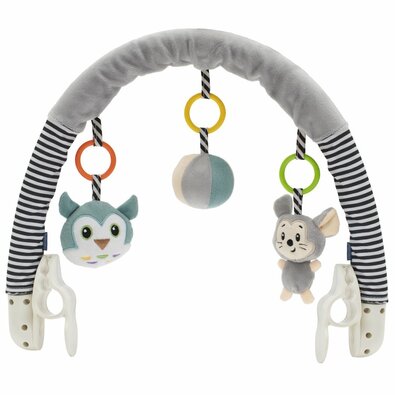 Baby Mix Egér és bagoly gyerek játék babakocsihoz  szürke, 80 cm