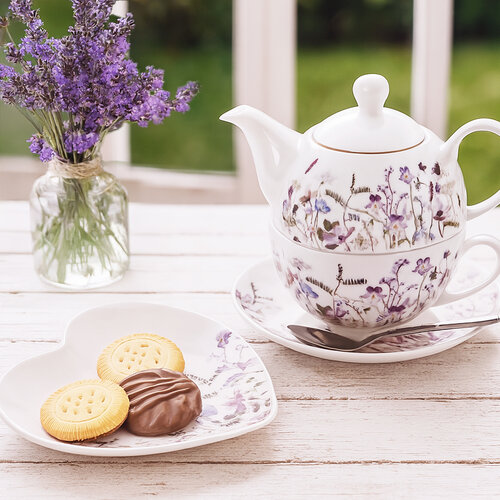 Orion Sada 6 dezertních talířů srdce LOUKA 17 cm