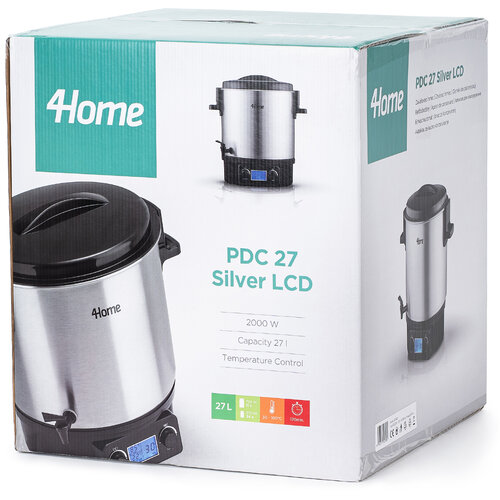 4Home Garnek elektryczny do pasteryzacji PDC 27 Silver z LCD