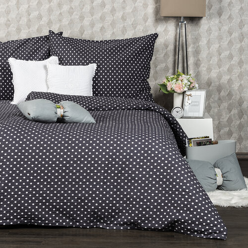 4Home szürke pöttyös krepp ágyneműhuzat, 140 x 200 cm, 70 x 90 cm