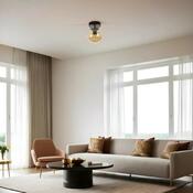 Lampa sufitowa Yeni Can Tekli Siyah Bal Camli Avize, czarny