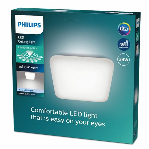 Philips 8720169195516 lampy sufitowe LED Mauve 1x24 W 3000lm 4000K, 43 x 43 cm